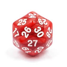 D30 - Pearl Red/White Die